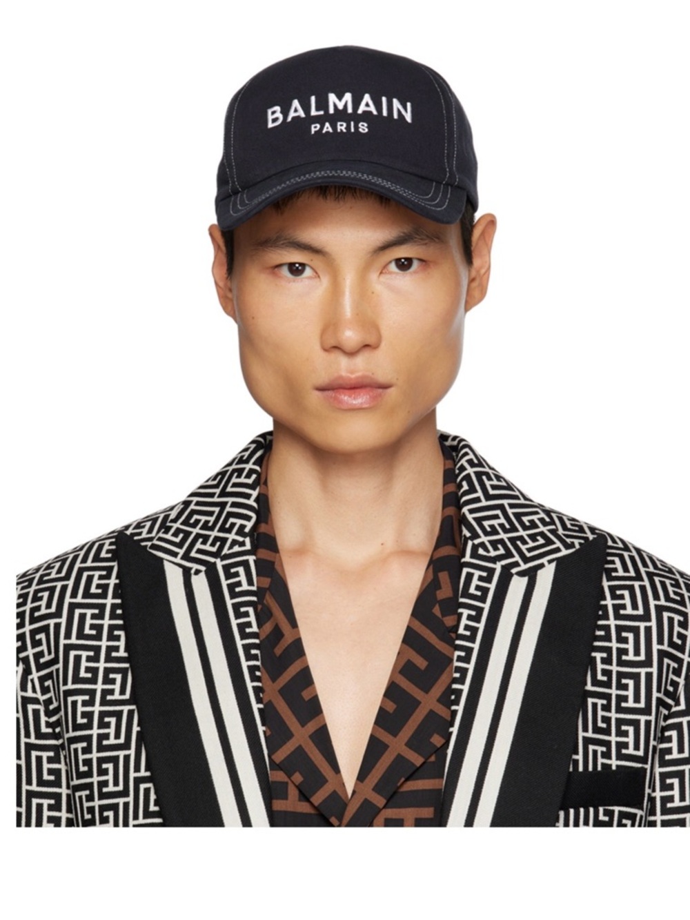 BALMAIN - Navy Embroidered Cap